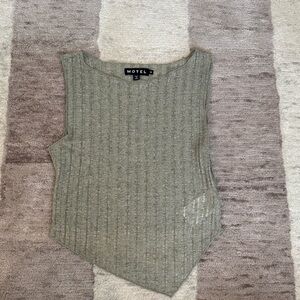 Motel Rocks Sage Ribbed Tank Top